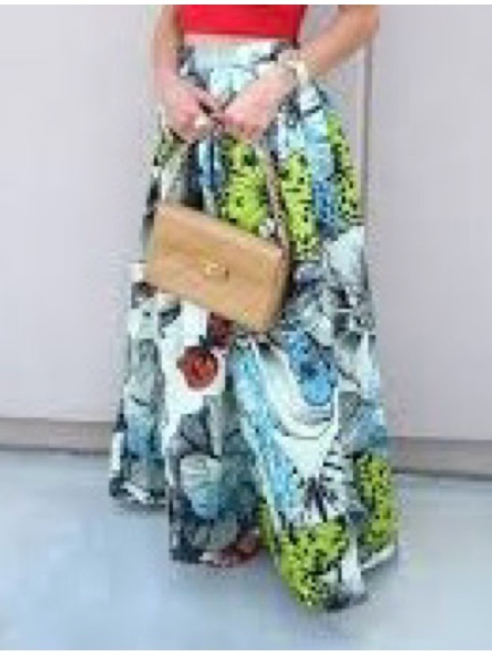 ChicWish Rendered Butterly Print Maxi Skirt Size M